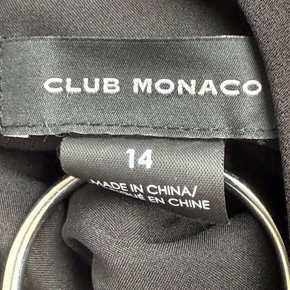 Club Monaco Button Shoulder Short Sleeve Sheath Mini Dress Black 14 - Picture 7 of 8